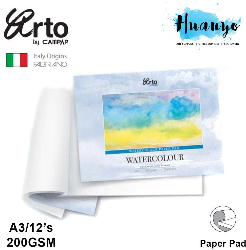 Campap Arto Fabriano Watercolour Painting Pad  A3 - 200gsm