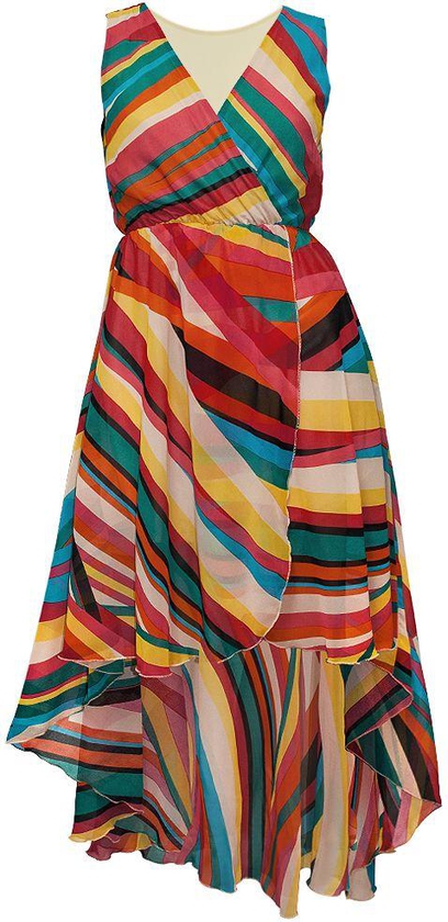 MYG7-1837PR Empire Waist Dress for Women - M, Multicolor