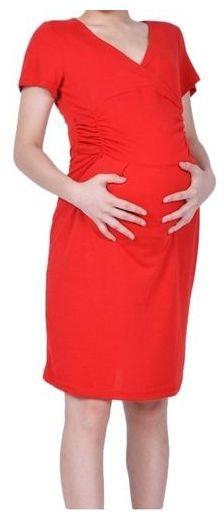 Fashion Europe Elegant Maternity Ladies V Collar Short Sleeve Stretch Business Tunic Dress