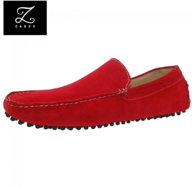 ZARUS Moccasins Leather Red Shoe - 42