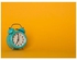 ملصق جداري بخاصية اللصق الذاتي بطبعة ساعة منبه أصفر/أزرق/أبيض 160x120سم