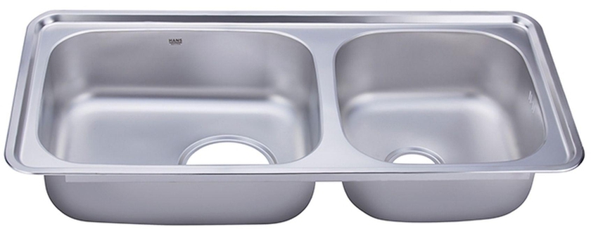 Hans Isd1000 Stainless Steel Kitchen Sink - 2 Bowls