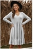 Mfed Gray Brushed Fleece Long Sleeve Ruffle Mini Dress