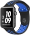 Sport Band Compatible With Apple Watch Band 42mm 44mm 45mm 49mm, Breathable Soft Silicone Replacement Strap Compatible With IWatch SE Series 8 7 6 5 4 3 2 1 (Black & Blue)