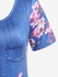 Plus Size Short Sleeve Floral 3D Denim Print Tee - 5x | Us 30-32