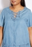 Lace Up Denim Tunic Top