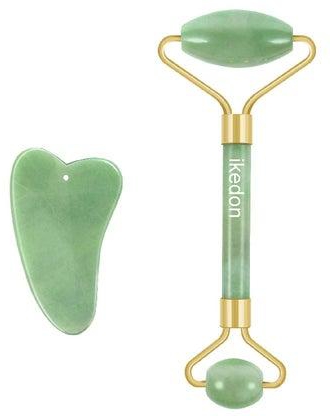 2-Piece Facial Jade Roller And Stone Set Green