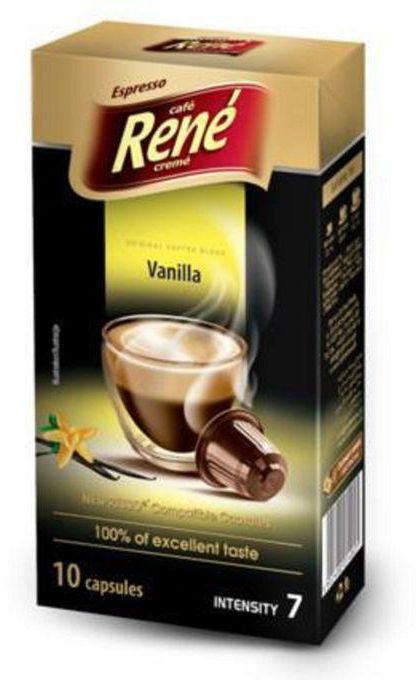 Café René Vanilla Coffee Capsules - Intensity 7 - 10 Caps