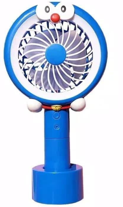 126mart Hello Kitty &amp; Doremon Mini Fan Adorable LED Light Portable