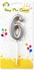 Party Time Silver Number 6 Birthday Candle Kids Adult Birthday Cake Decoration - Number Candle For Anniversary, Valentines Birthday Candle Cake Topper