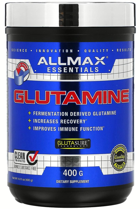 ALLMAX‏, جلوتامين مصغر خالص 100%، خالي من الجلوتين + نباتي + معتمد حسب كوشر، 14.1 أونصة (400 جرام)