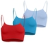 Silvy Set of 3 Strap Bras for Women - Multi Color, Large