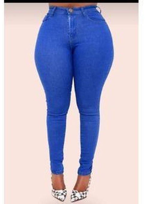 Fashion BLUE Ladies Jeans Elastic Trousers