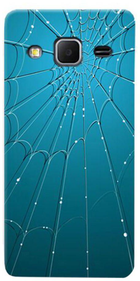 Thermoplastic Polyurethane Spider Web Pattern Case Cover For Samsung Galaxy Grand 2 Blue