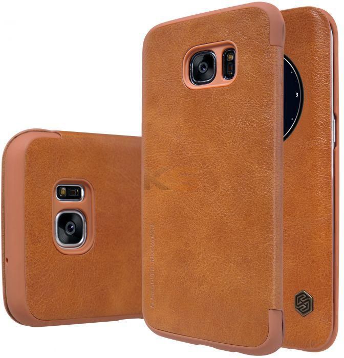 Nillkin Qin Series Leather Case Window Operation for Samsung Galaxy S7 Edge-Brown
