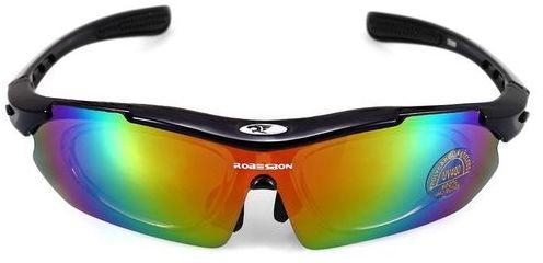 Robesbon 0089 Non-polarized Outdoor Sunglasses With 5 Interchangeable Lenses (Black)