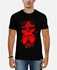 IZO Tshirt Cotton Round Neck "Hell boy Face" T-shirt - Black