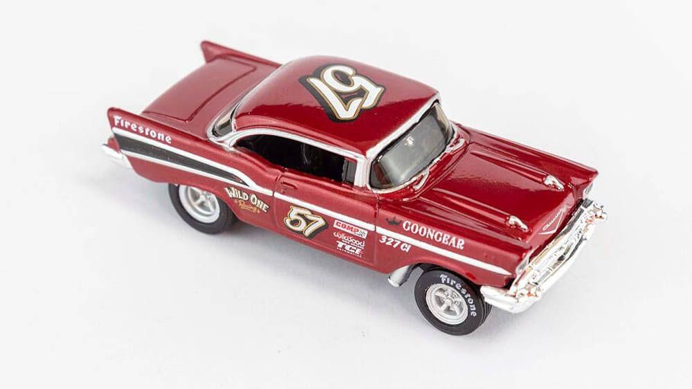 Maisto - 1:64 Scale - Maisto Design - Outlaws - 1957 Chevrolet Bel Air - Red- Babystore.ae