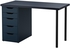LINNMON / ALEX Table, geometric, blue black, 120x60 cm