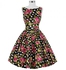 Belle Poque Sleeveless Scoop Dot Floral Pattern Print Dress with Belt Multicolor Size S