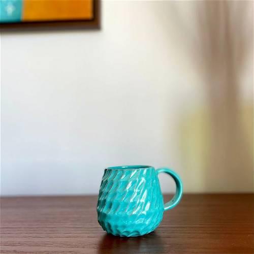 Handmade Cloudy Mug, 350 ml, Mint - A3024