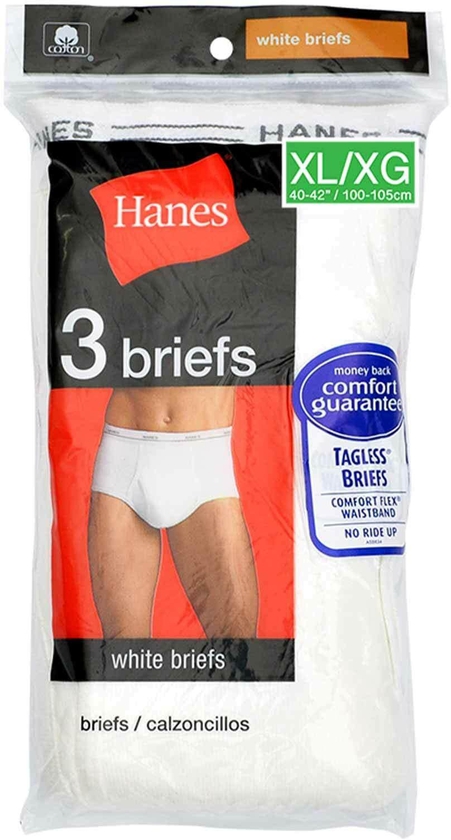Hanes men briefs x-large size white &times; 3 pieces