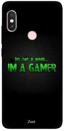 غطاء حماية خلفي واقٍ لهاتف شاومي ريدمي نوت 5 برو مطبوع بعبارة "I'm Not A Geek Im A Gamer"