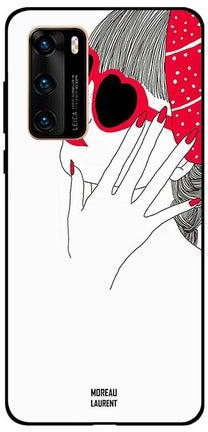 Skin Case Cover -for Huawei P40 Black/White/Red أسود / أبيض / أحمر