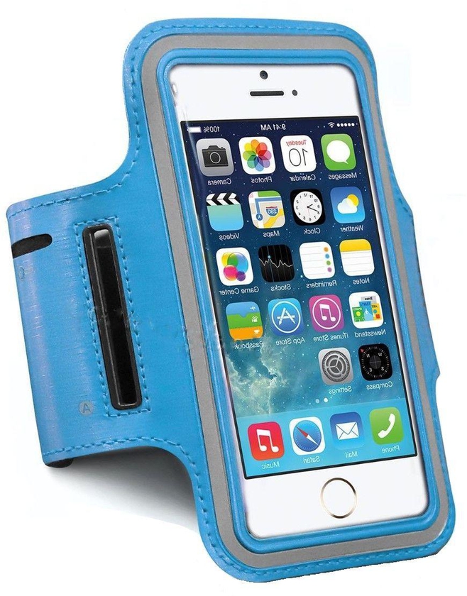 Sports Armband Case Holder for iPhone 5 5S 5C Gym Running Jogging Arm Band Strap - Sky Blue