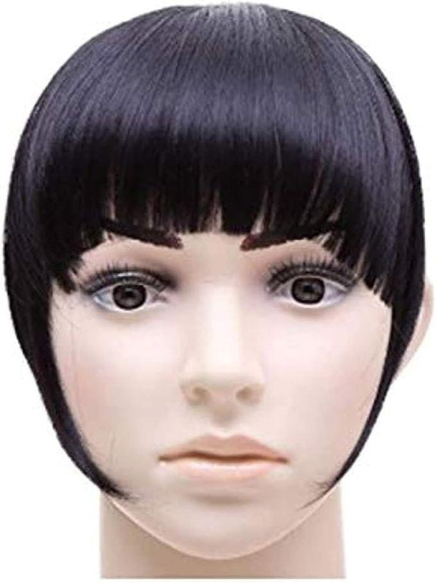 Synthetic Hair Clip In Front Fringe Extensions Black