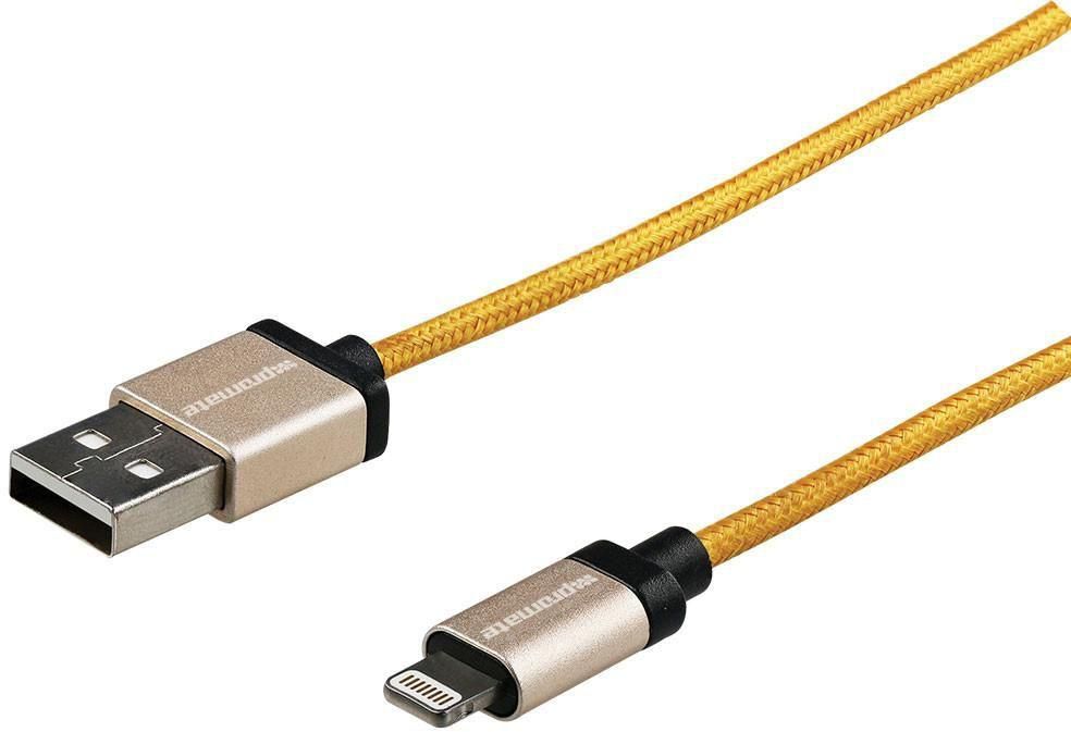 Promate LinkMate-LTF USB 1.2 Meter Premium Metallic Sync and Charge Cable with Lightning Connector