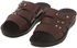 Get Al Dawara Leather Flip Flop Slippers For Men - Dark Brown with best offers | Raneen.com