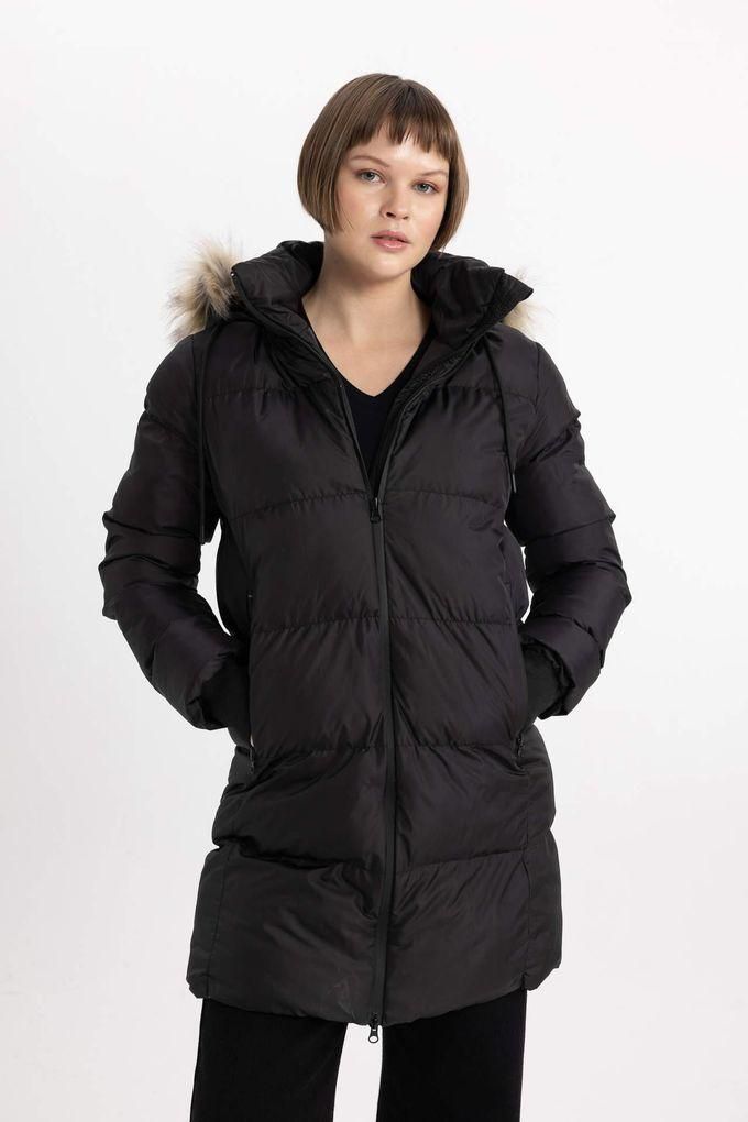 Defacto Windproof Waterproof Hooded Faux Fur Puffer Jacket