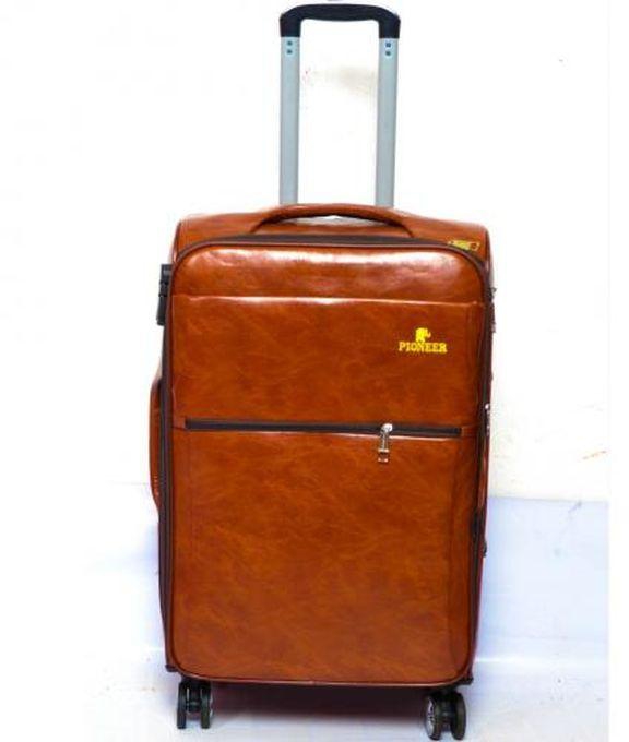 Pioneer PU Leather Pioneer travel suitcase medium brown