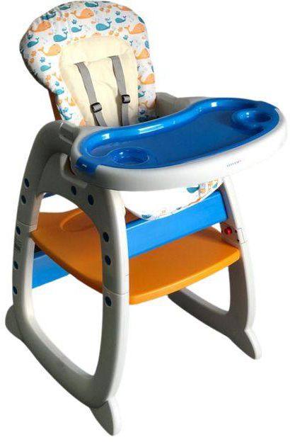 Convertible Baby High Chair/Feeding Chair - Blue/ Orange