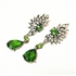 Magideal Women Jewelry Stud Earings Green Rhinestone Wing Shape Drop Dangle Earrings