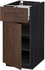 METOD / FÖRVARA Base cabinet with drawer/door, black, Edserum brown, 40x60 cm