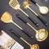 Gold Coated Serving Spoon Set - Pink Handle