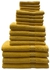 BYFT - Daffodil 100% Cotton Premium Bath Linen Set With of 16 Pcs - Yellow- Babystore.ae