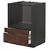 METOD / MAXIMERA Base cabinet f combi micro/drawers, white/Sinarp brown, 60x60 cm - IKEA