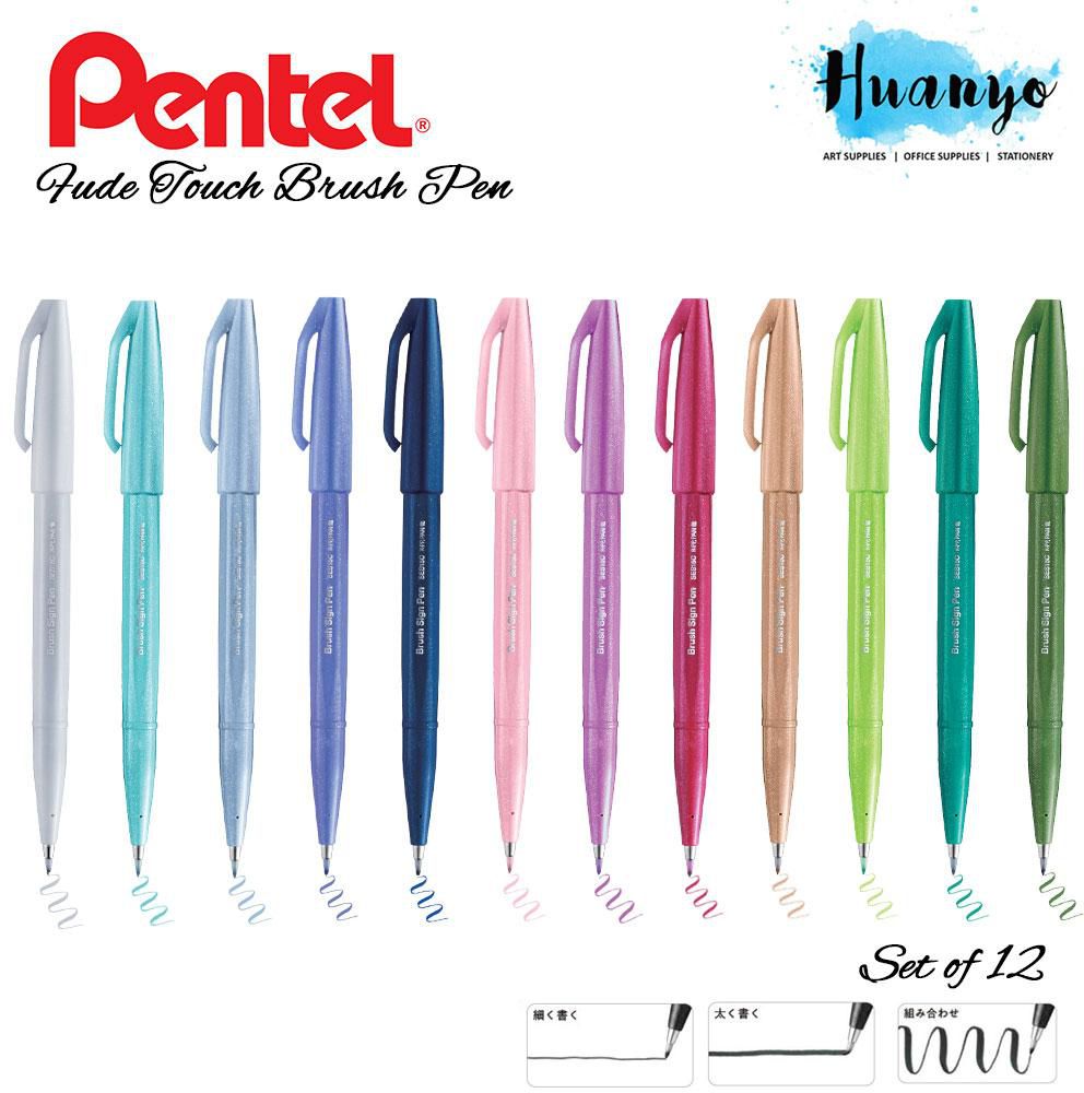 Pentel Fude Touch Brush Sign Pen Colour ( Set of  6 / 12 /24 Color)