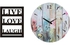A3842 Wooden Round Analog Wall Clock With Live Wooden Tableau Multicolour 40cm