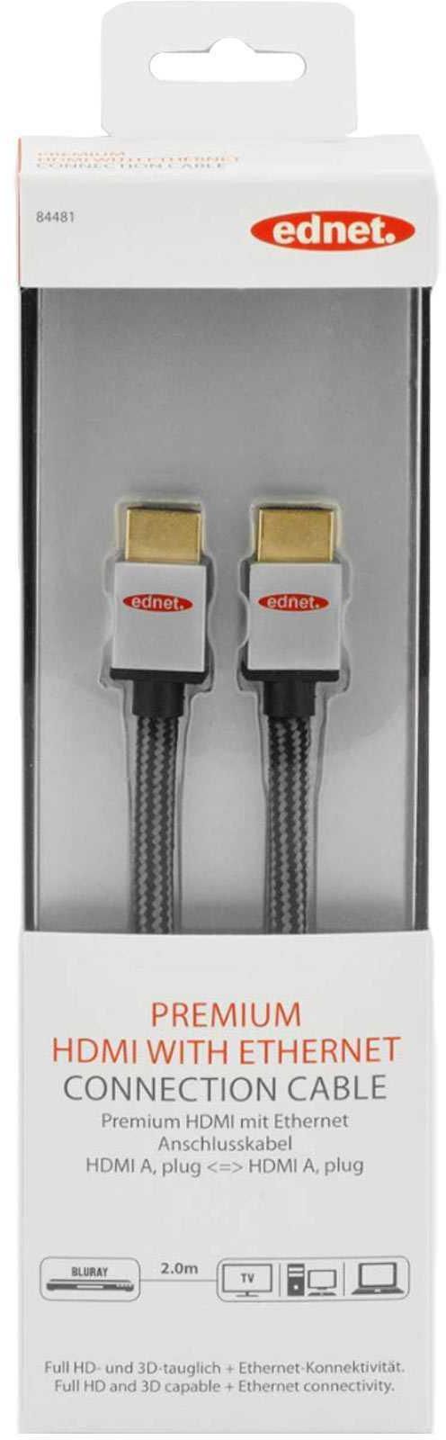 Ednet USB To HDMI Cable Data Sync And Charging Cable 2.00m Black