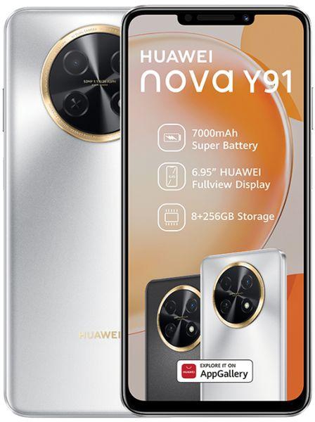 Huawei Nova Y91 - 6.95 -inch 8GB/256GB Dual Sim 4G Mobile Phone - Moonlight Silver
