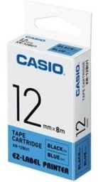 Casio XR-12BU1 Tape Cassette, 12mm X 8mm, Black on  Blue