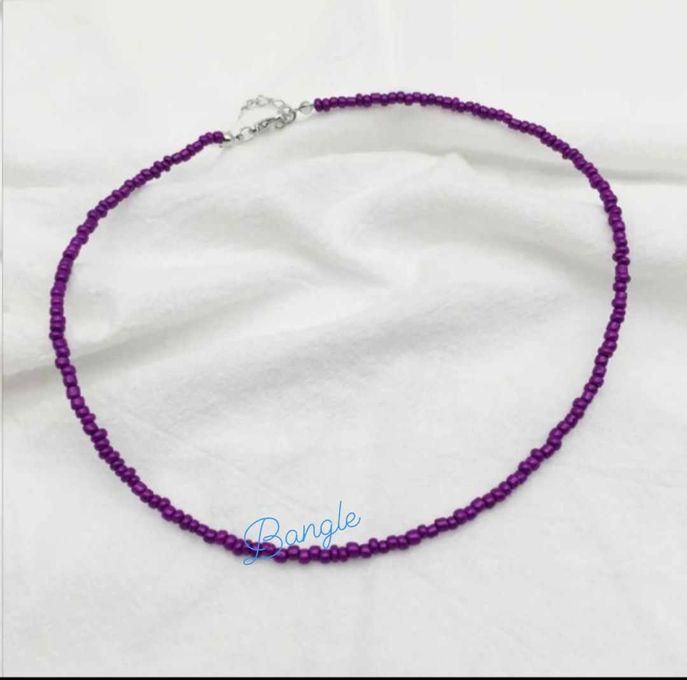 Fashion Choker Beads Necklace Purple
