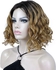 Synthetic Wig For Women, Short, Heat-resistant, Wavy Hair, In Black And Gold