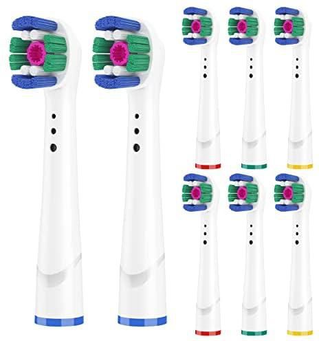 THISONG 3D whitePro Bright Replacement Brush Head 8 pcs, whitening Teeth, polishing and Removing Stains, Compatible with Oral b Electric Toothbrush