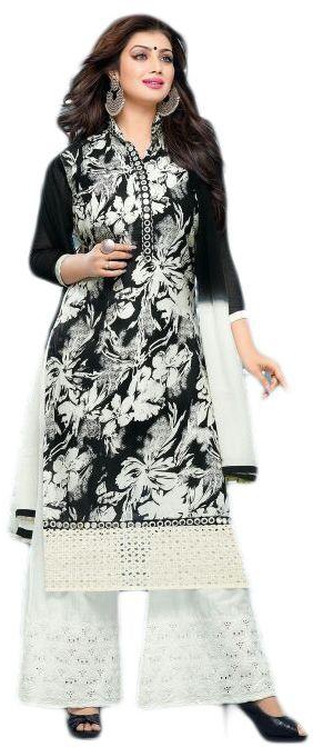 Ayesha Takia Readymade Plazzo Salwar Suit For Women,Black/White,Size L,11012L
