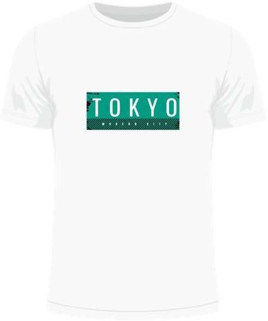 Tokyo Printed Classic Crew Neck Short Sleeve T-Shirt White